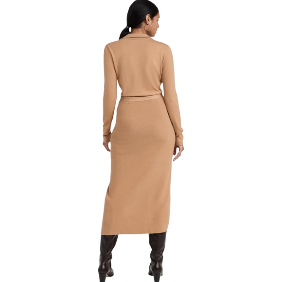 PAIGE Carmen Sweater Dress Size Large Camel Tan - Picture 4 of 15